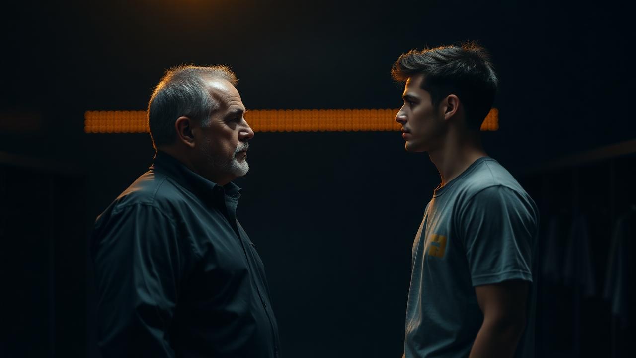 Coach im Gespräch mit einem jungen Mitarbeiter